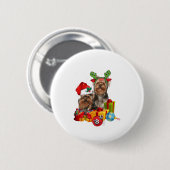 Funny Yorkshire Terrier Button (Vorne & Hinten)