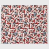 Funny Yorkshire Terrier Christmas Pattern Geschenkpapier (Flach)