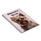 Funny Yorkshire Terrier mit Sonnenbrille Notizblock (Rechte Seite)
