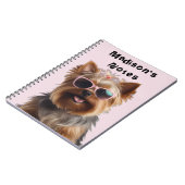 Funny Yorkshire Terrier mit Sonnenbrille Notizblock (Linke Seite)