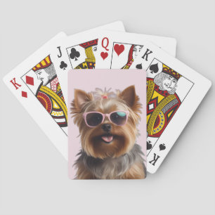 Funny Yorkshire Terrier mit Sonnenbrille Spielkarten