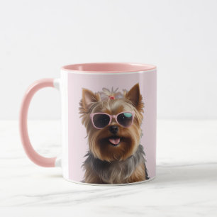 Funny Yorkshire Terrier mit Sonnenbrille Tasse
