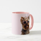 Funny Yorkshire Terrier mit Sonnenbrille Tasse (VorderseiteRechts)