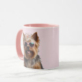 Funny Yorkshire Terrier mit Sonnenbrille Tasse (Vorderseite Links)