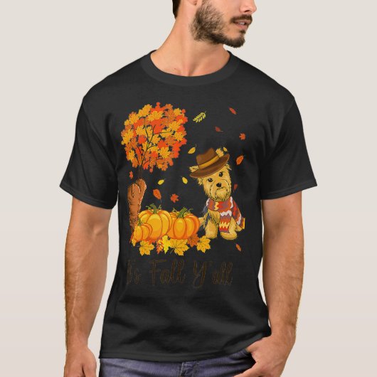 Funny Yorkshire Terrier Yorkie Dog Herbst Herbst T-Shirt (Vorderseite)