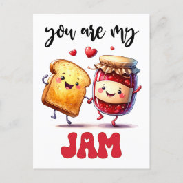 Funny You are my Jam Punny Valentine Postkarte