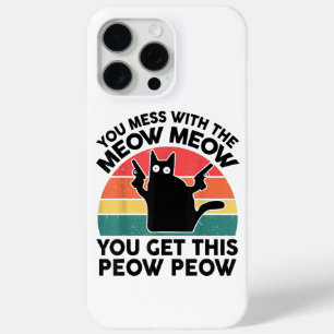 Funny you chess with Meow-Shirt Black Cat with Gun Case-Mate iPhone Hülle