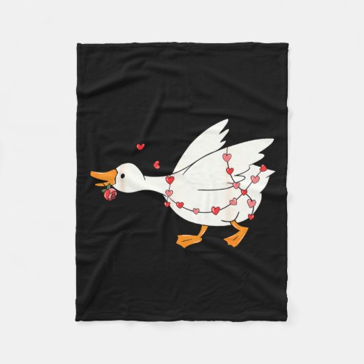 Funny You Make My Heart Go Honk Goose Heart Valent Fleecedecke (Vorderseite)