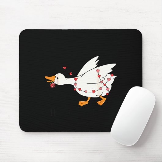 Funny You Make My Heart Go Honk Goose Heart Valent Mousepad (Mit Mouse)