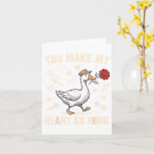 Funny You Make My Heart Go Honk Silly Goose Valent Karte (Gelbe Blume)