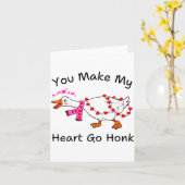 Funny You Make My Heart Go Honk Silly Goose Valent Karte (Gelbe Blume)