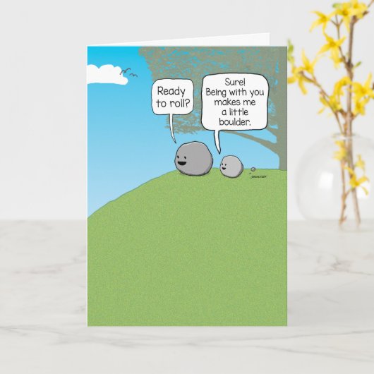 Funny You Rock Little Boulder Karte (Gelbe Blume)