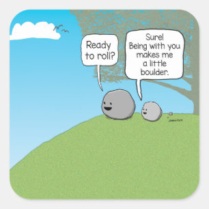 Funny You Rock Little Boulder Quadratischer Aufkleber