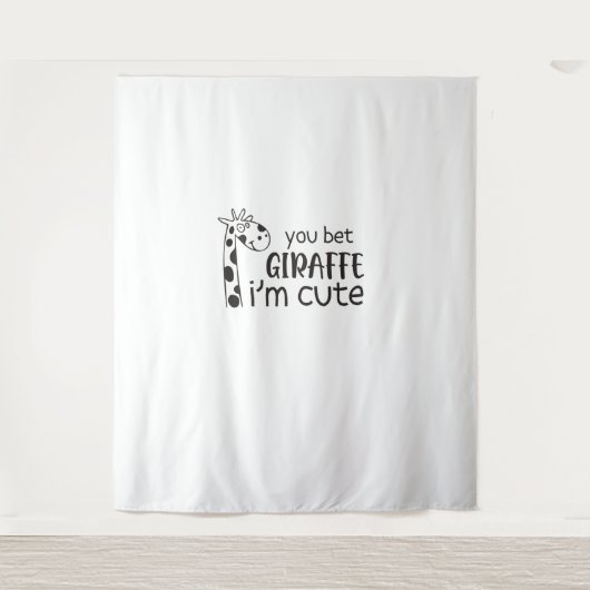 Funny You Wt Giraffe Ich bin Niedlich - Giraffe Lo Wandteppich (Vorderseite)