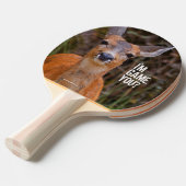 Funny Young Blacktail Deer lächelt bei Fotograf Tischtennis Schläger (Vorderseite)