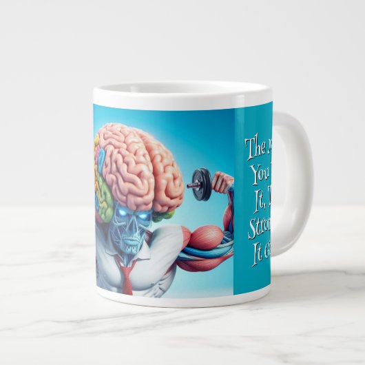 Funny Your Brain Is Like a Muscle Jumbo-Tasse (Vorderseite Rechts)