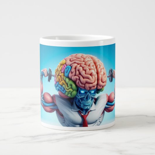 Funny Your Brain Is Like a Muscle Jumbo-Tasse (Vorderseite)