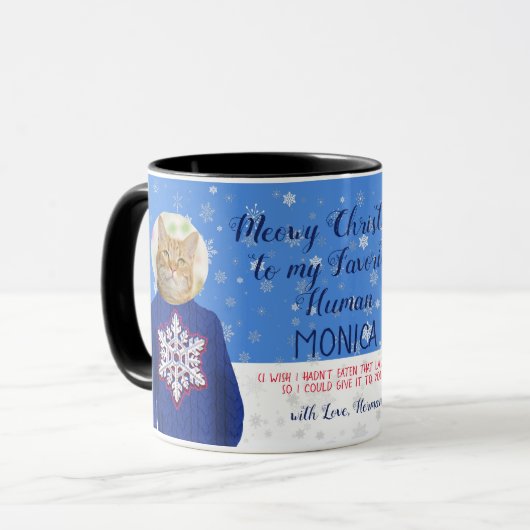 Funny your cat In Ugg Christmas Sweater Foto Tasse (Vorderseite Links)