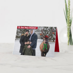 Funny Your Christmas Foto mit einem Hirsch Custom  Feiertagskarte