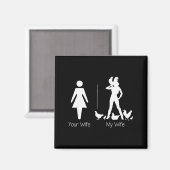 Funny Your Wife My Wife Chicken Lady Shirt, Farm L Magnet (Vorderseite/Rückseite)