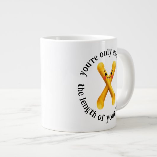 Funny You're Only as Old as the Length of ... Jumbo-Tasse (Vorderseite Rechts)