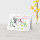Funny Zebra Birthday Card Karte (Gelbe Blume)