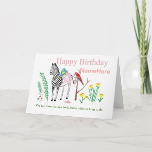 Funny Zebra Birthday Card Karte
