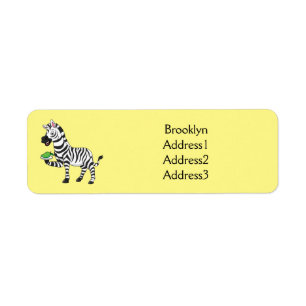 Funny Zebra Cartoon Illustration