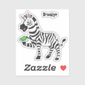 Funny Zebra Cartoon Illustration Aufkleber (Blatt)