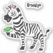 Funny Zebra Cartoon Illustration Aufkleber (Vorderseite)