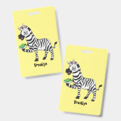 Funny Zebra Cartoon Illustration Ausweis (Vorder- & Rückseite)