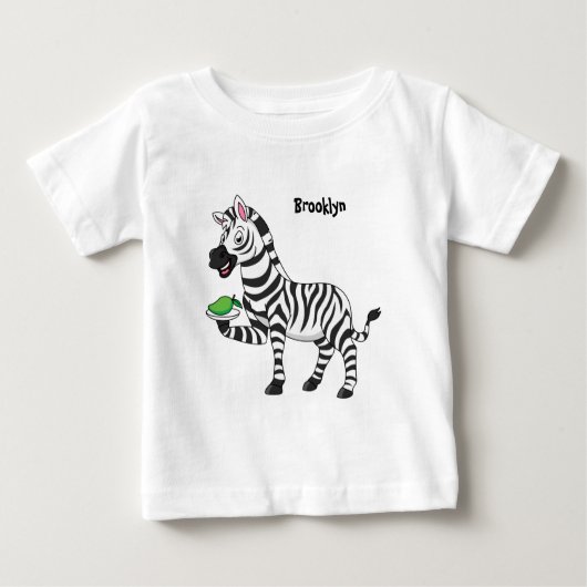 Funny Zebra Cartoon Illustration Baby T-shirt (Vorderseite)