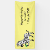 Funny Zebra Cartoon Illustration Banner (Vertikal)