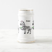 Funny Zebra Cartoon Illustration Bierglas (Mittel)