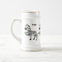 Funny Zebra Cartoon Illustration