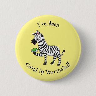 Funny Zebra Cartoon Illustration Button