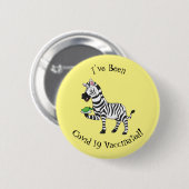 Funny Zebra Cartoon Illustration Button (Vorne & Hinten)