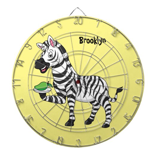 Funny Zebra Cartoon Illustration Dartscheibe (vorne)
