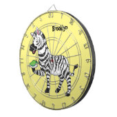 Funny Zebra Cartoon Illustration Dartscheibe (Vorderseite rechts)