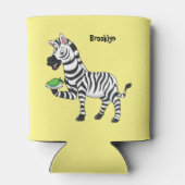 Funny Zebra Cartoon Illustration Dosenkühler (Rückseite)