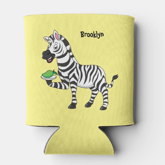 Funny Zebra Cartoon Illustration Dosenkühler (Rückseite)