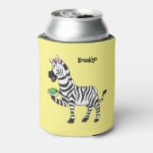 Funny Zebra Cartoon Illustration Dosenkühler (Kanne Rückseite)