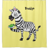 Funny Zebra Cartoon Illustration Duschvorhang (Vorderseite)