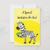 Funny Zebra Cartoon Illustration Einladung (Rückseite)