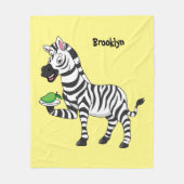 Funny Zebra Cartoon Illustration Fleecedecke (Vorderseite)