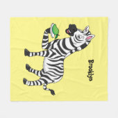 Funny Zebra Cartoon Illustration Fleecedecke (Vorderseite (Horizontal))