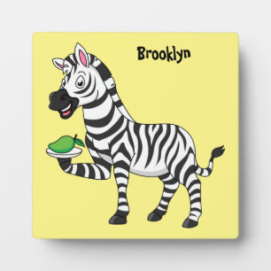 Funny Zebra Cartoon Illustration Fotoplatte