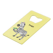 Funny Zebra Cartoon Illustration Geldbeutel Flaschenöffner (Rückseite Schrägansicht)