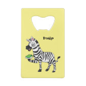 Funny Zebra Cartoon Illustration Geldbeutel Flaschenöffner (Rückseite)