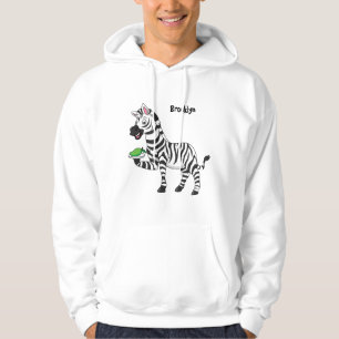 Funny Zebra Cartoon Illustration Hoodie